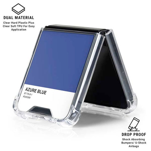 Azure Blue Galaxy Z Flip6 Clear Case
